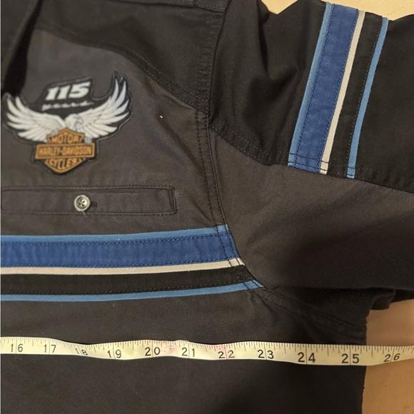 Harley Davidson 115th Year Button Vented Shirt Garage Motorcycle Shop XL - Picture 13 of 14